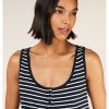 Naiset People Tree Yovaatteet | Naisten Stripe Pyjamatoppi - 100% Luomupuuvillaa Navy