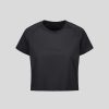 Naiset Népra Fitness & Kuntosali | Naisten Alinda Crop T-Paita - Kierratettya Nylonia Black In Black