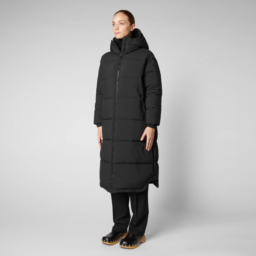 Naiset Save The Duck Naisten Uutuudet | Naisten Halesia Hupullinen Toppatakki - 100% Kierratettya Nailonia