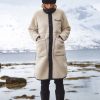 Naiset Varg Talvitakit | Naisten Koster Pitka Villatakki - Pet & Kierratettya Villaa Off White/Black